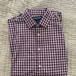 Mizzen+Main Burgundy and White Checkered Shirt